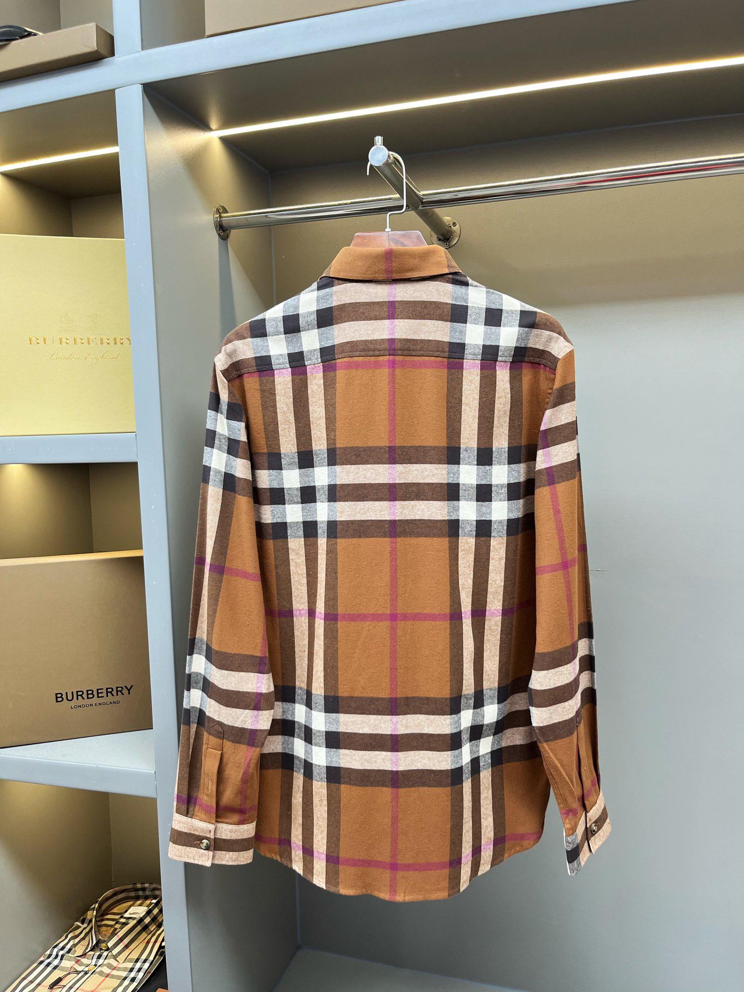 Рубашка Burberry Print Red And White And Black Lines "Brown" фото № 6