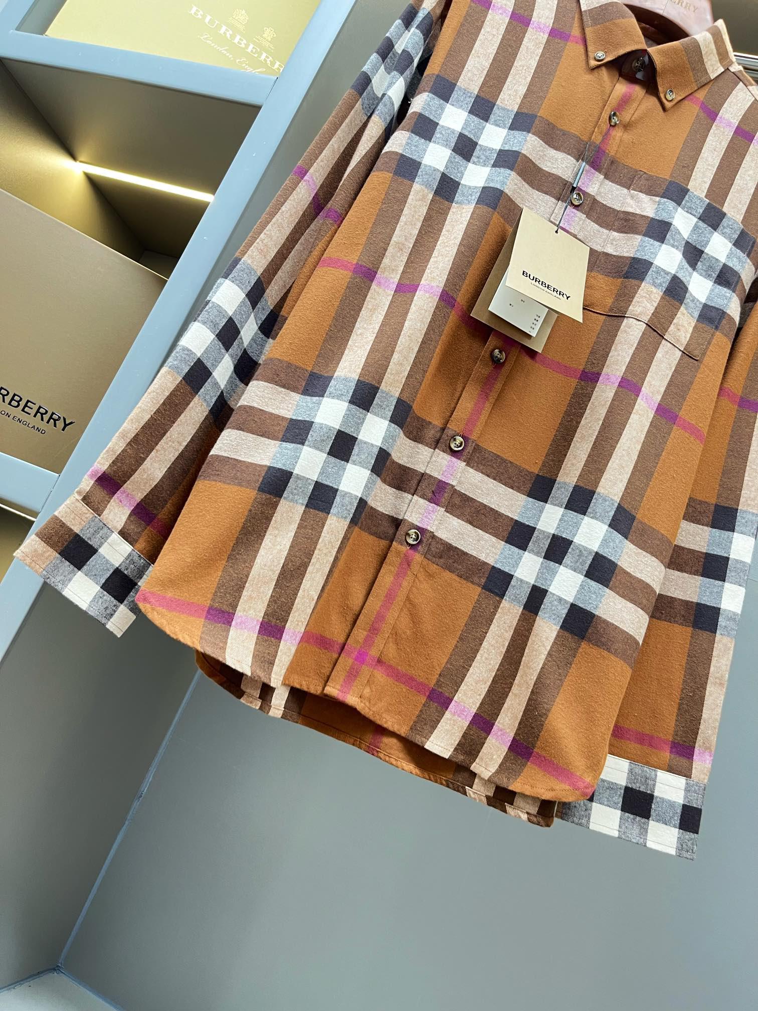 Рубашка Burberry Print Red And White And Black Lines "Brown" фото № 5