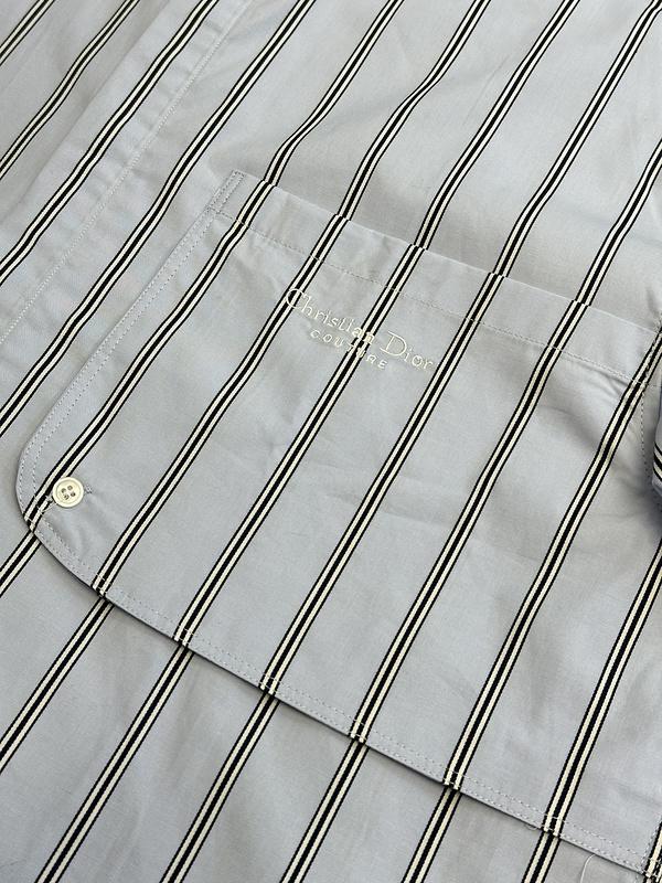 Рубашка Christian Dior White Logo On Pocket "Blue" фото № 5