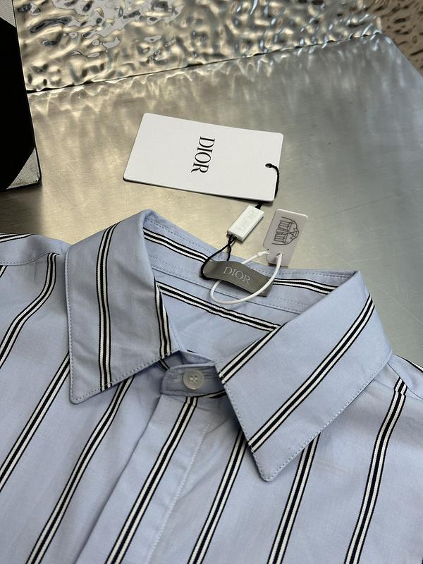 Рубашка Christian Dior White Logo On Pocket "Blue" фото № 4