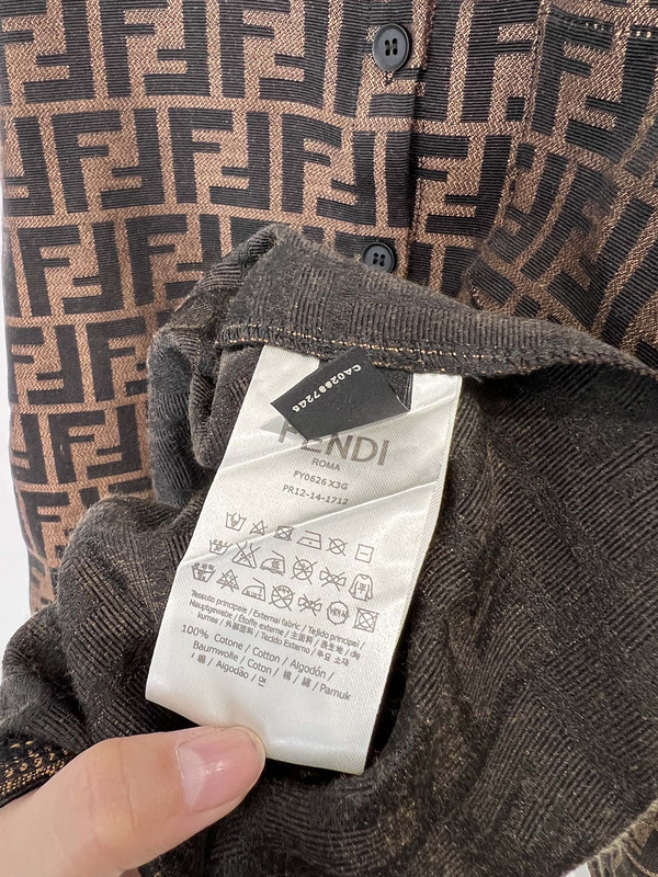 Рубашка Fendi Long Sleeve With Brand Print "Brown" фото № 7