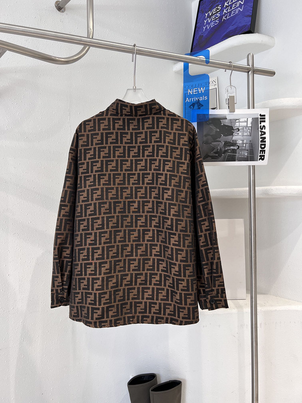 Рубашка Fendi Long Sleeve With Brand Print "Brown" фото № 6