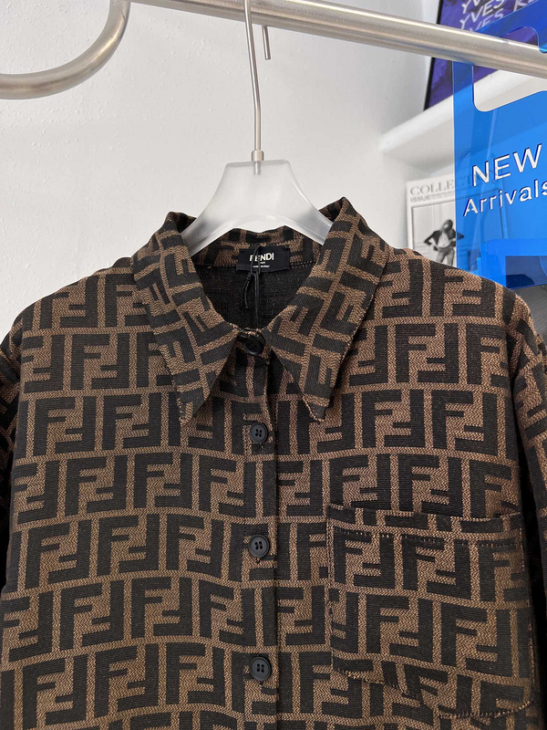 Рубашка Fendi Long Sleeve With Brand Print "Brown" фото № 3