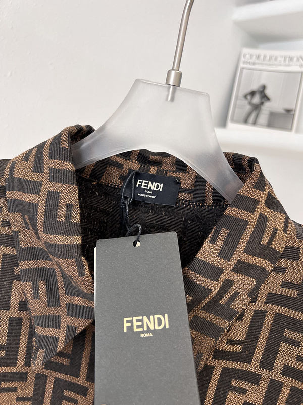 Рубашка Fendi Long Sleeve With Brand Print "Brown" фото № 5