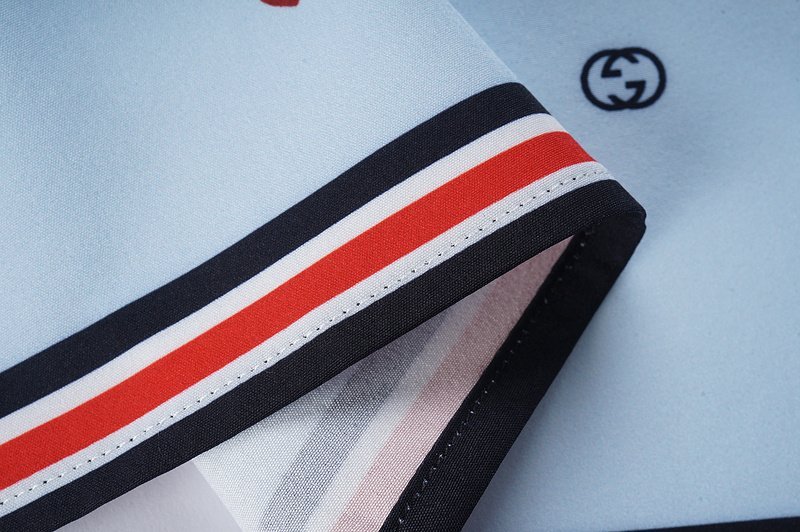 Рубашка Gucci Stripes Decoration On Edges "Blue" фото № 3