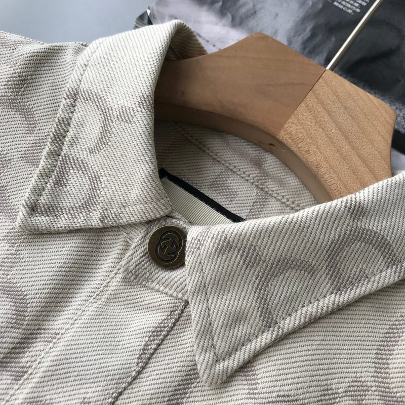 Рубашка Gucci With Branded Print "Cream/Gray" фото № 5