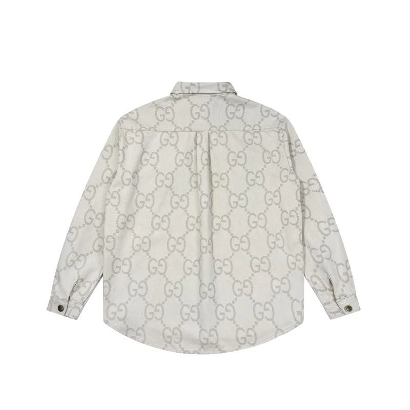 Рубашка Gucci With Branded Print "Cream/Gray" фото № 8