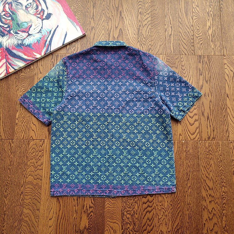 Рубашка Louis Vuitton Multicolored Abstraction "Blue/Green" фото № 4