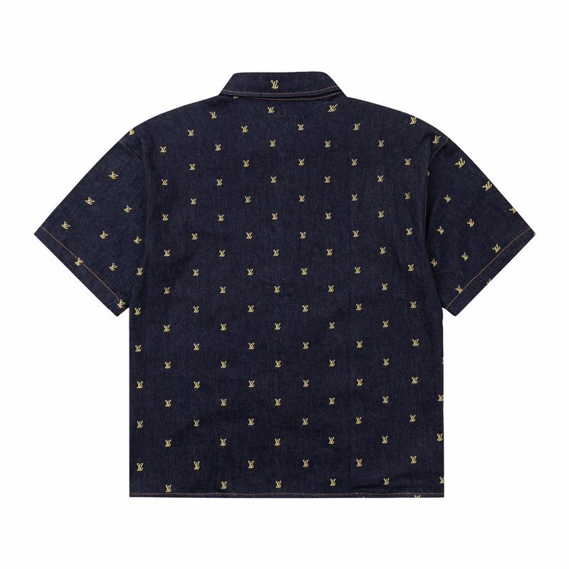 Джинсовая Рубашка Louis Vuitton With Short Sleeves "Blue/Black" фото № 5
