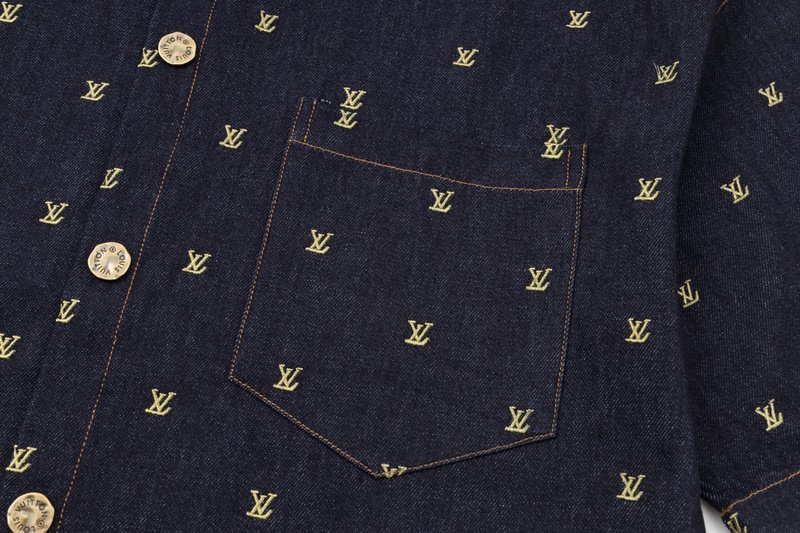 Джинсовая Рубашка Louis Vuitton With Short Sleeves "Blue/Black" фото № 6