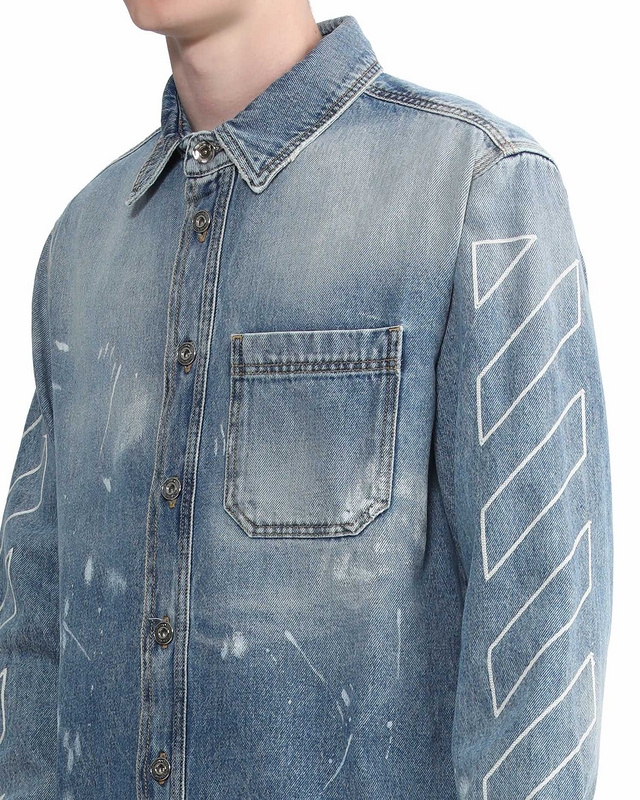Рубашка Off White Jean Jacket "Blue" фото № 2