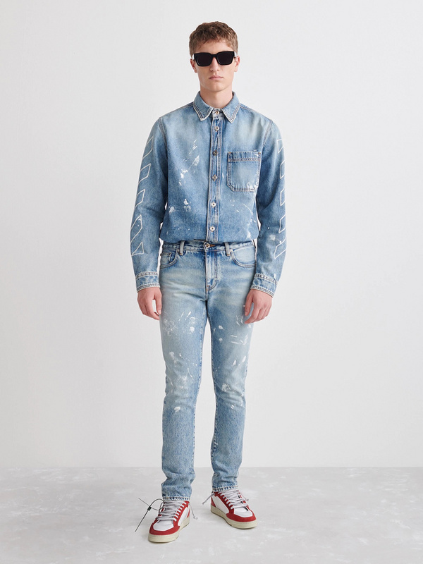 Рубашка Off White Jean Jacket "Blue" фото № 3