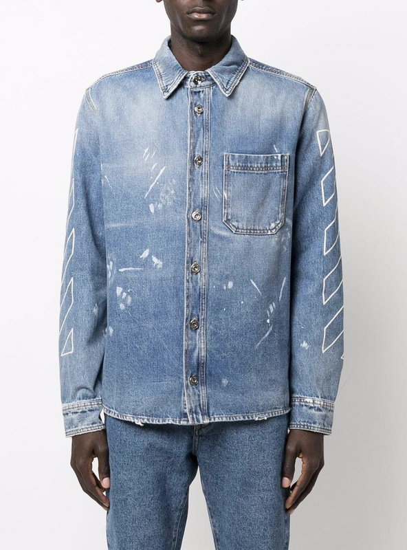 Рубашка Off White Jean Jacket "Blue" фото № 8