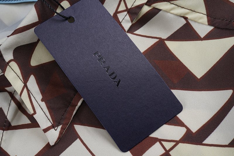 Рубашка Prada Triangle Print "Beige" фото № 3