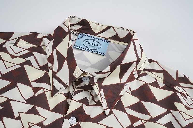 Рубашка Prada Triangle Print "Beige" фото № 6