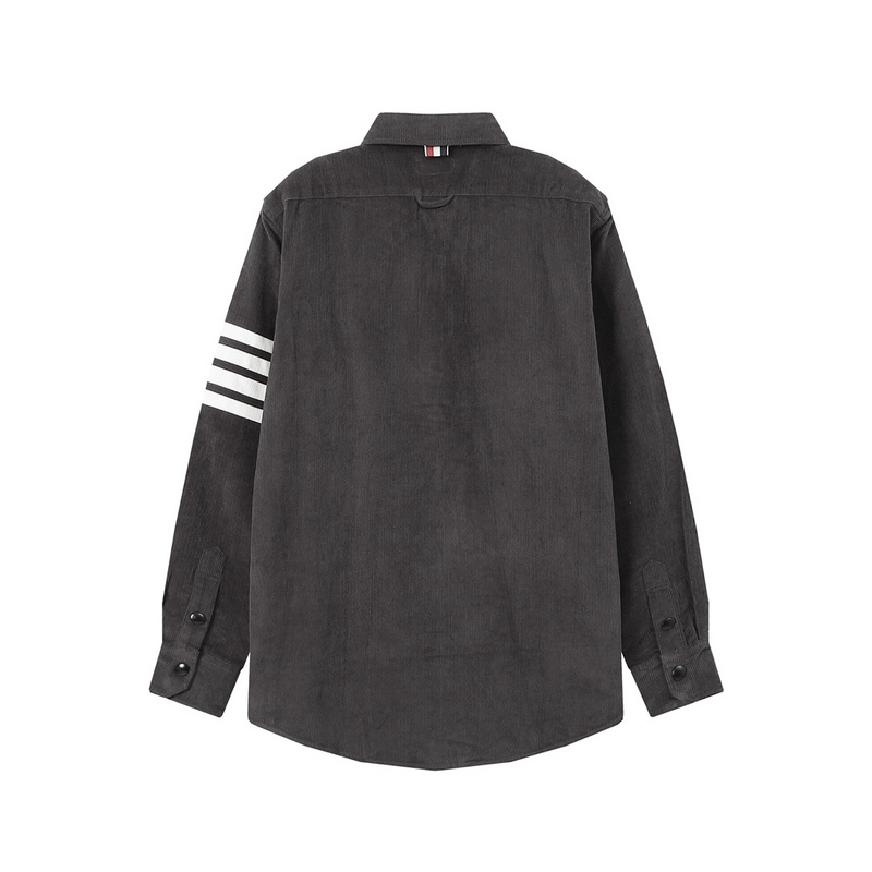 Рубашка Thom Browne On Rivets "Gray" фото № 3