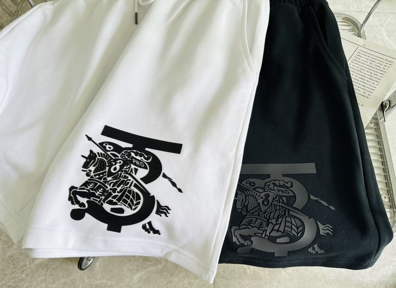 Шорты Burberry Large Logo With A Rider "White" фото № 3