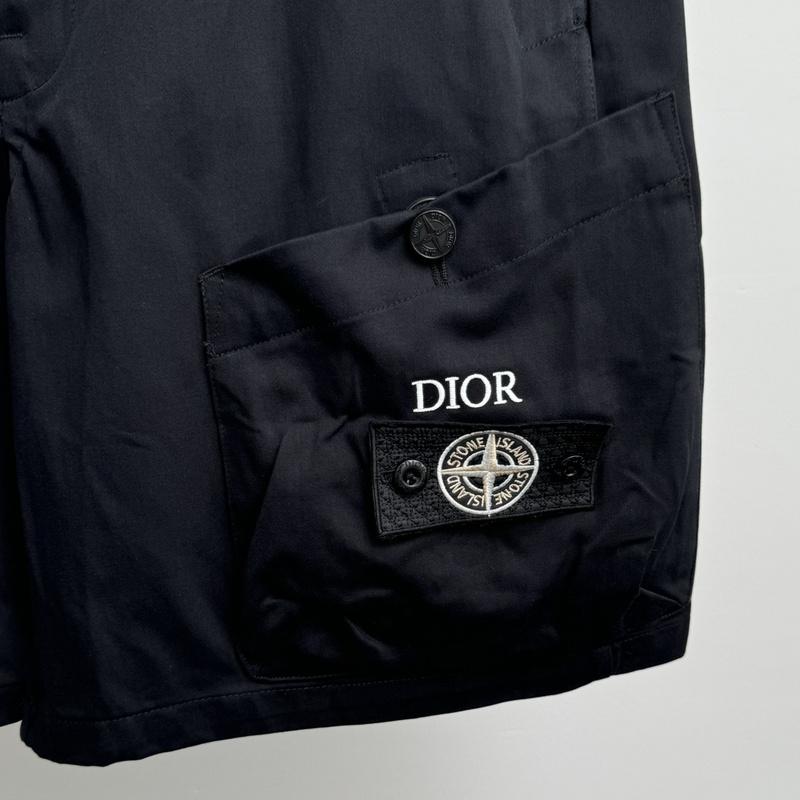Шорты Stone Island x Christian Dior Black Embroired Frontside Print Compass "Black" фото № 3