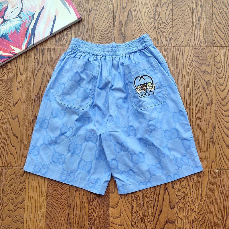 Шорты Gucci Emblem Three Cats "Blue" фото № 3