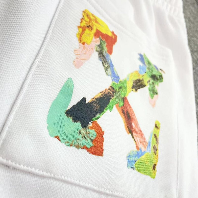 Шорты Off White Multicolor Brand Logo "White" фото № 7