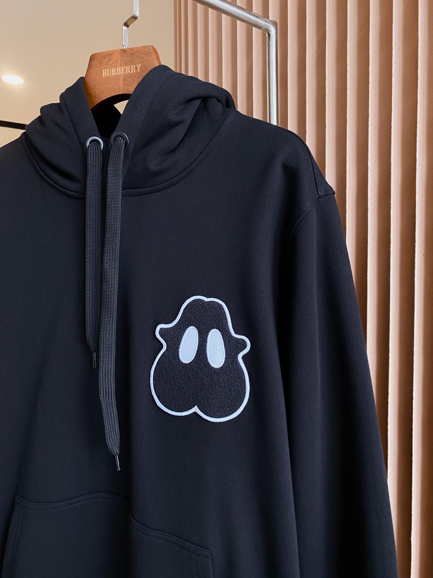 Худи Burberry Frontside Black Ghost White Outline Big Eyes "Black" фото № 3