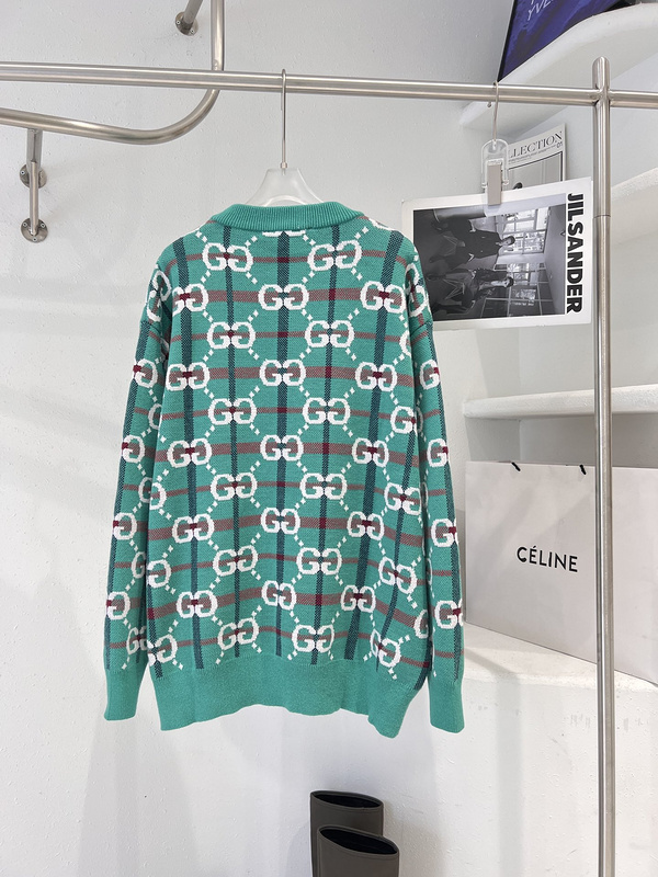 Свитер Gucci In Cage With Logo "Turquoise" фото № 7