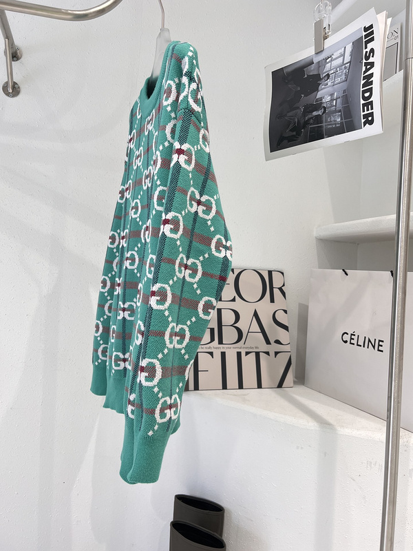 Свитер Gucci In Cage With Logo "Turquoise" фото № 8