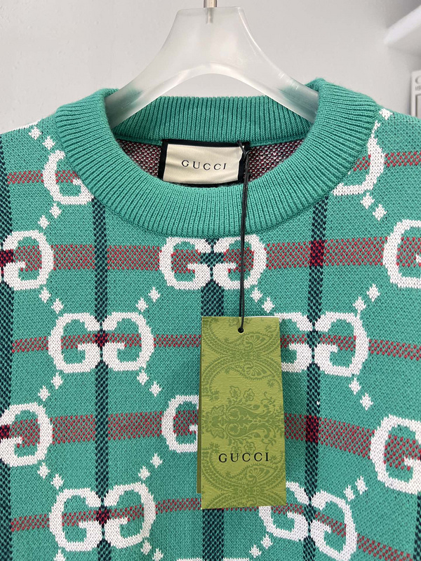 Свитер Gucci In Cage With Logo "Turquoise" фото № 2