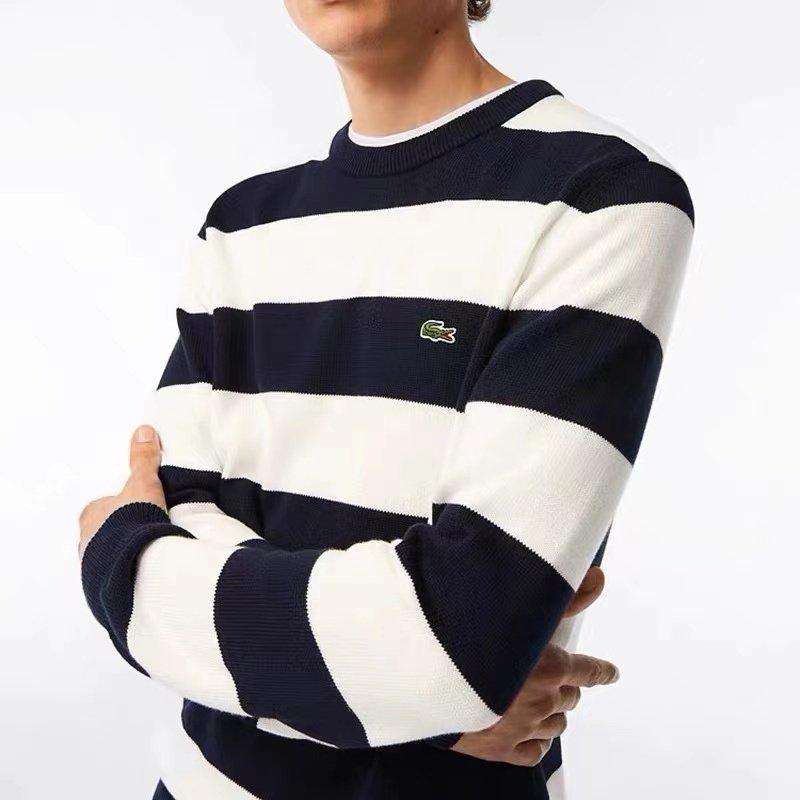 Свитшот Lacoste Wide Horizontal Stripes Along "Black" фото № 8