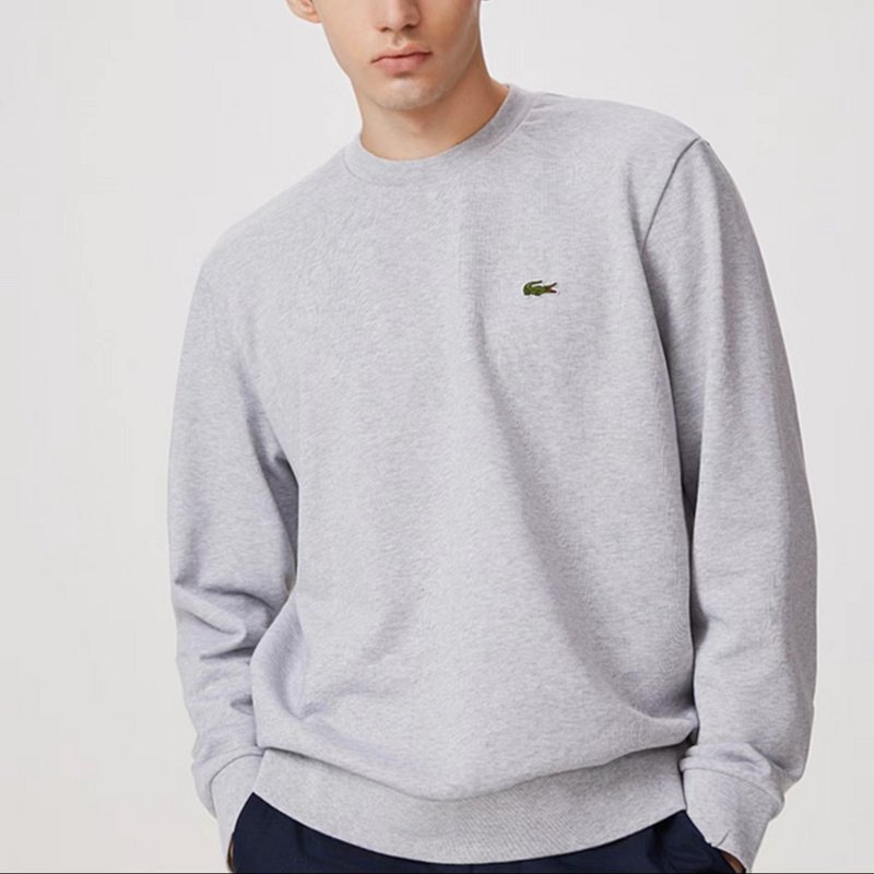Свитшот Lacoste Plain And Small Logo Front "Gray" фото № 5