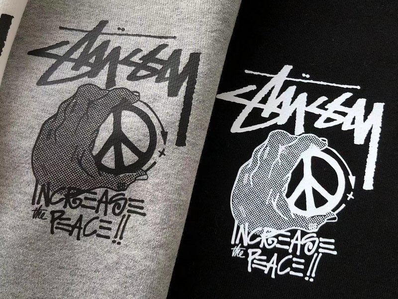 Свитшот Stussy Hand And Inscription Increase The Peace "Gray" фото № 4