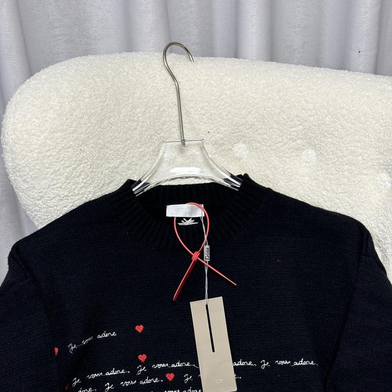 Свитшот Christian Dior Letter Red Mini Hearts "Black" фото № 5