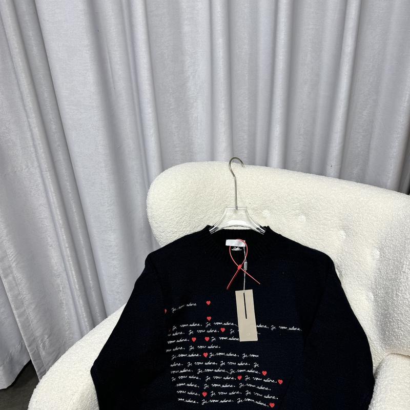 Свитшот Christian Dior Letter Red Mini Hearts "Black" фото № 3