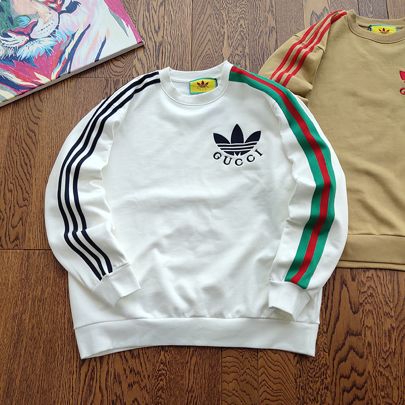 Свитшот Gucci X Adidas Small Brand Logo "White" фото № 6