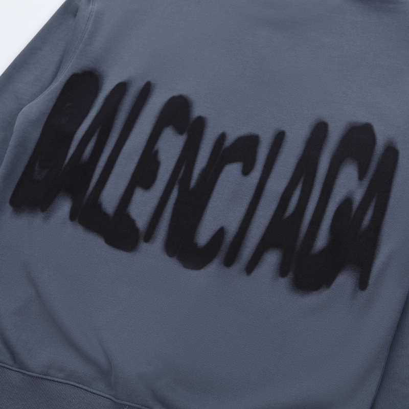 Свитшот Gucci X Balenciaga Spray Paint "Blue/Gray" фото № 7