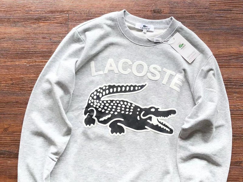 Свитшот Lacoste Front Lettering With Crocodile "Gray" фото № 2