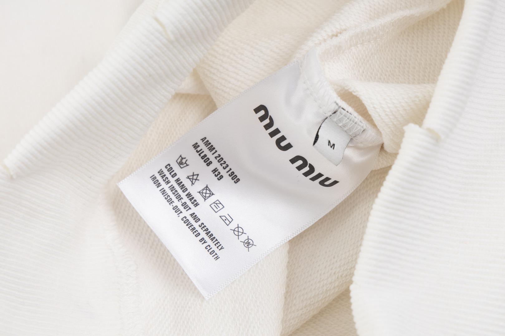 Свитшот Miu Miu Side Inscription "White" фото № 4