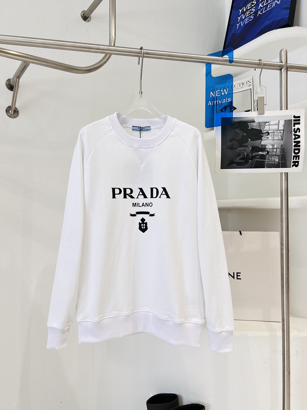 Свитшот Prada Ribbon And Brand Coat Of Arms "White" фото № 4