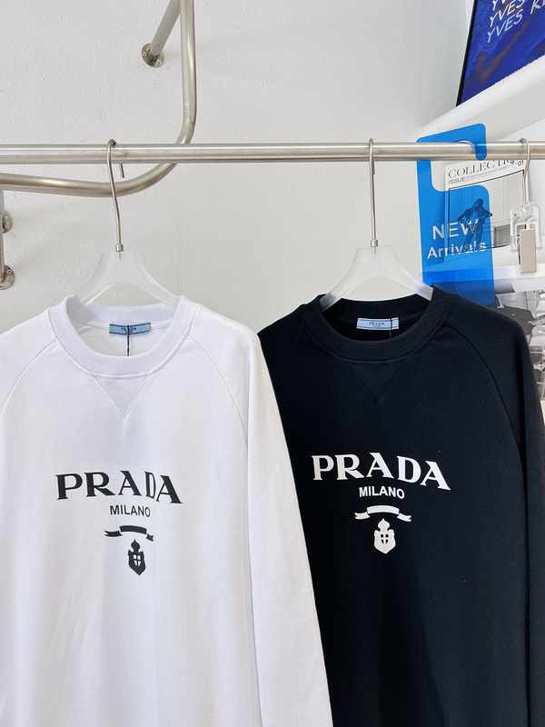 Свитшот Prada Ribbon And Brand Coat Of Arms "White" фото № 5