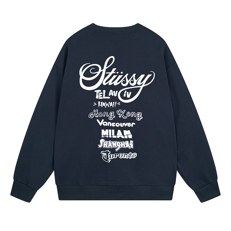Свитшот Stussy Print List Of Cities "Blue" фото № 2