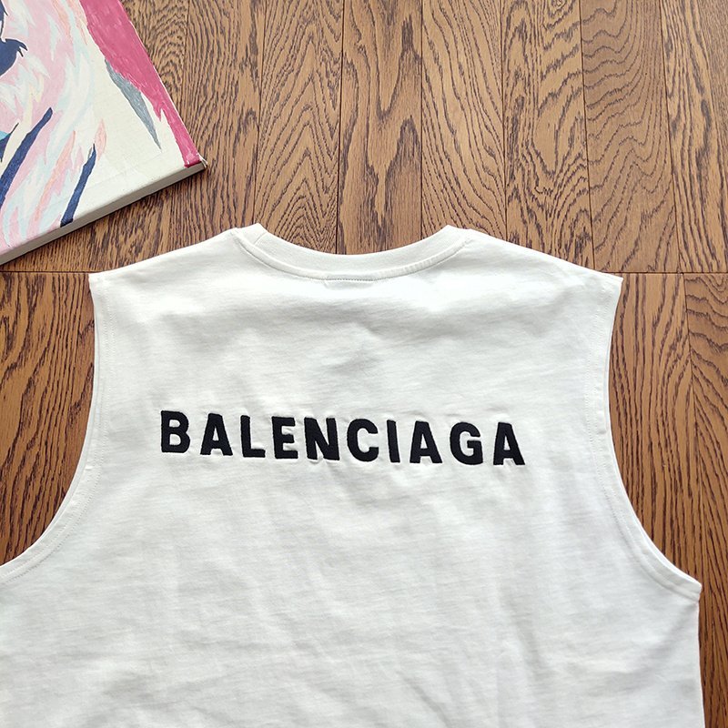 Майка Balenciaga With Text Logo On Both Sides "White" фото № 5