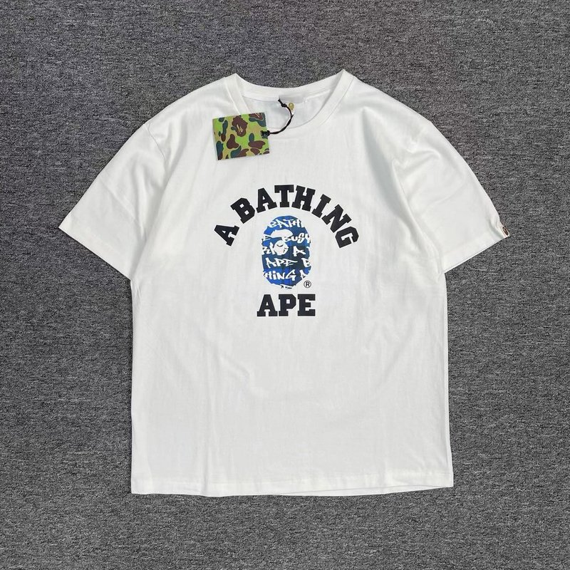Футболка A Bathing Ape Blue Print With The Inscription "White" фото № 3