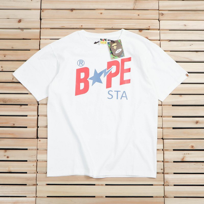 Футболка A Bathing Ape Star Lightning "White" фото № 2