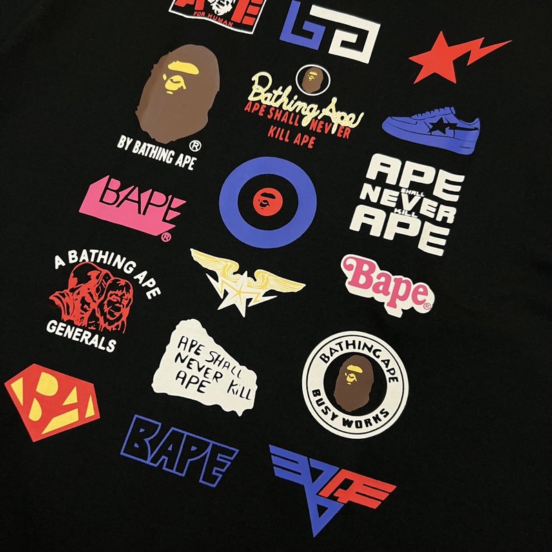 Футболка A Bathing Ape For Human "Black" фото № 7