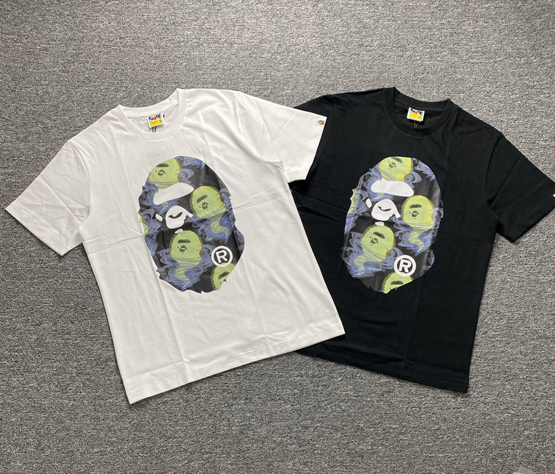 Футболка A Bathing Ape Monkey And Ghosts "White" фото № 2