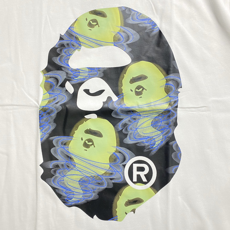 Футболка A Bathing Ape Monkey And Ghosts "White" фото № 3