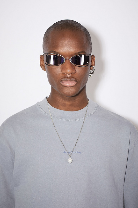 Футболка Acne Studios Short Sleeve Logo Text AS "Gray" фото № 3