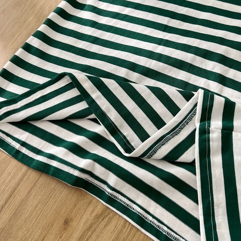 Футболка Acne Studios Striped With Logo "Green/White" фото № 7