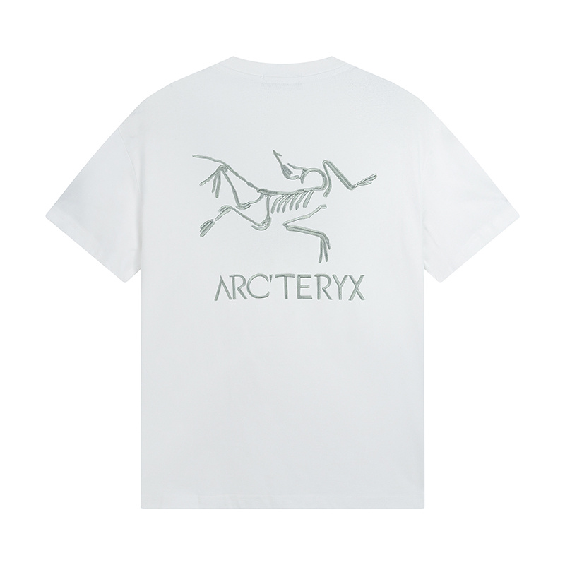 Футболка Arcteryx With A Large And Small Logo Print "White" фото № 2