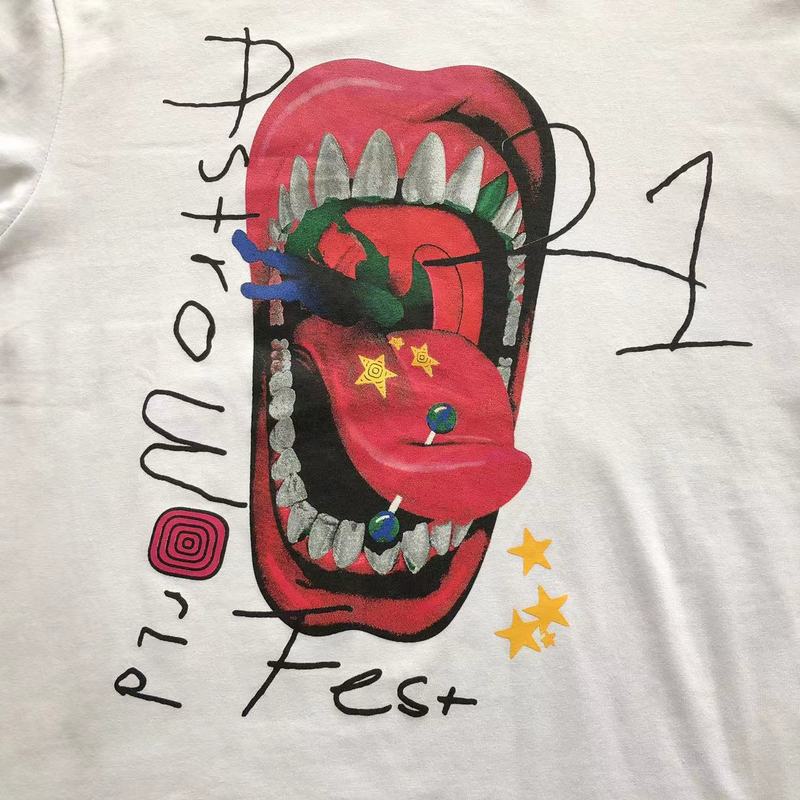 Футболка Astroworld Open Mouth With Tongue Hanging Out "White" фото № 4